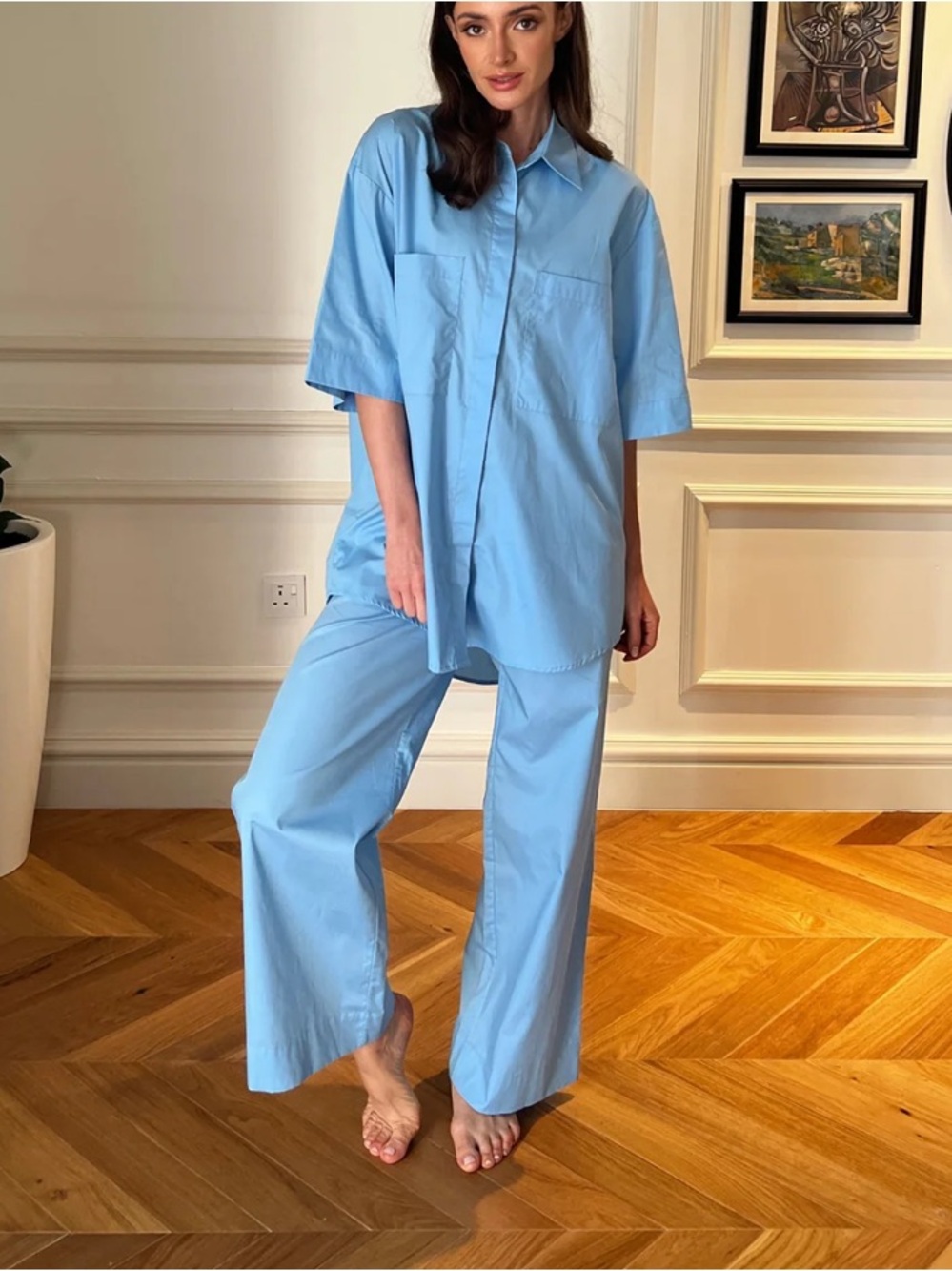 Maison Essentiel blue cotton pyjama bottoms size XS - Picture 3 of 12